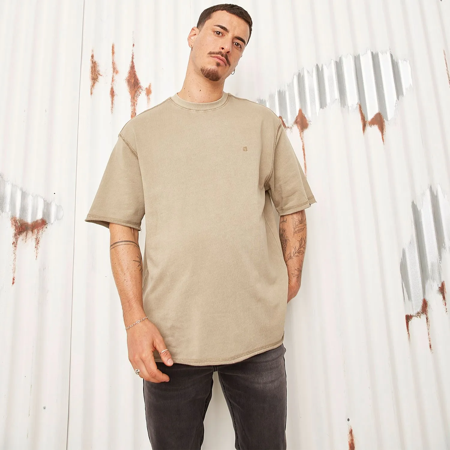 polo oversize beige en gamarra mayoristas