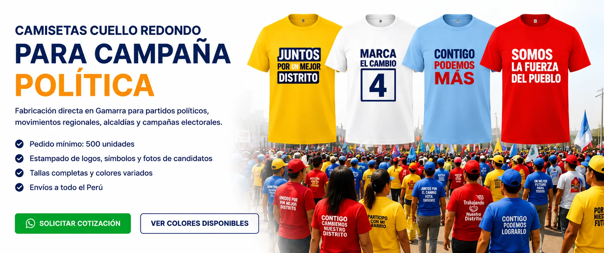 polos publicitarios para campaña politica en gamarra mayoristas