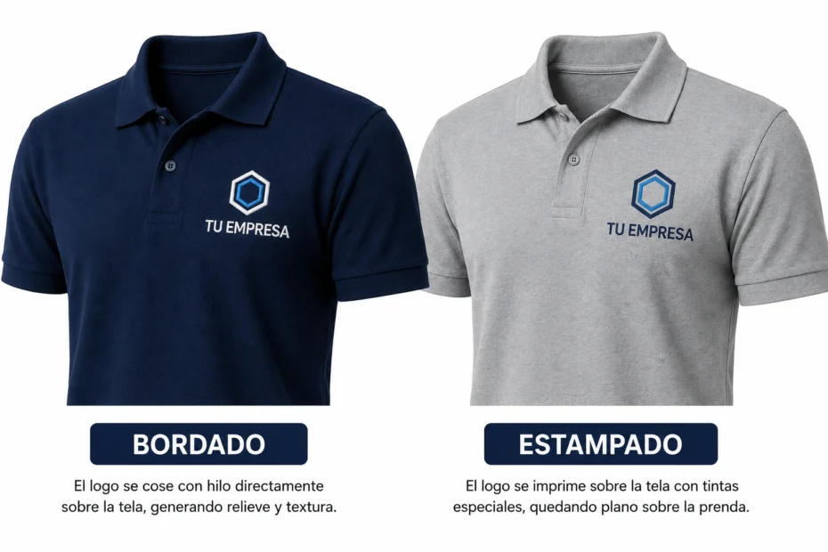 Bordado y estampado en polos corporativos