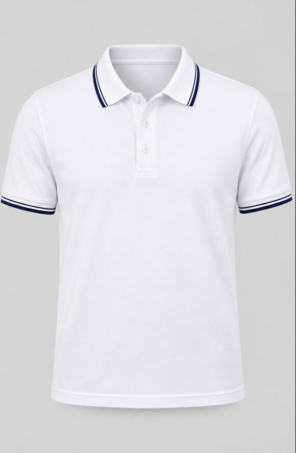 Polo camisero con cuello en contraste